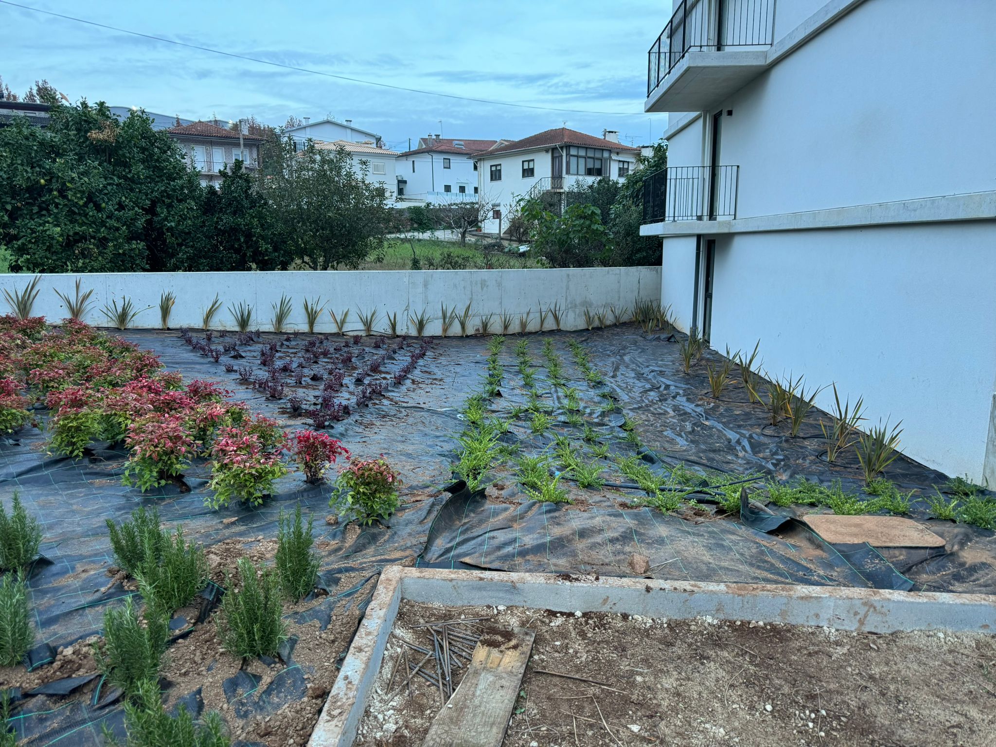 Construção de jardim de empreendimento